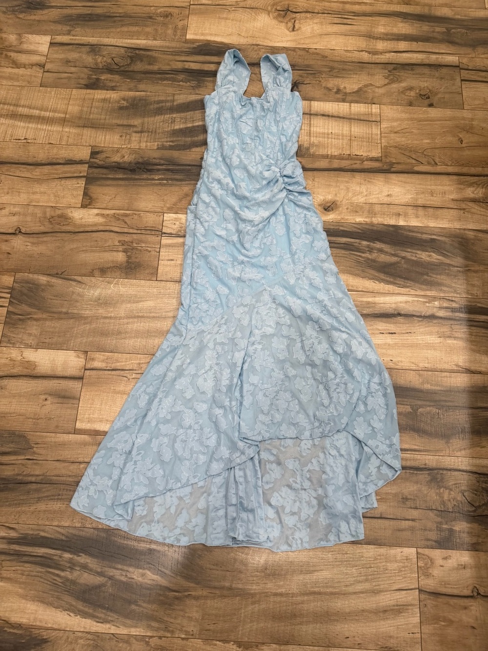 Light Blue Lace Maxi Dress